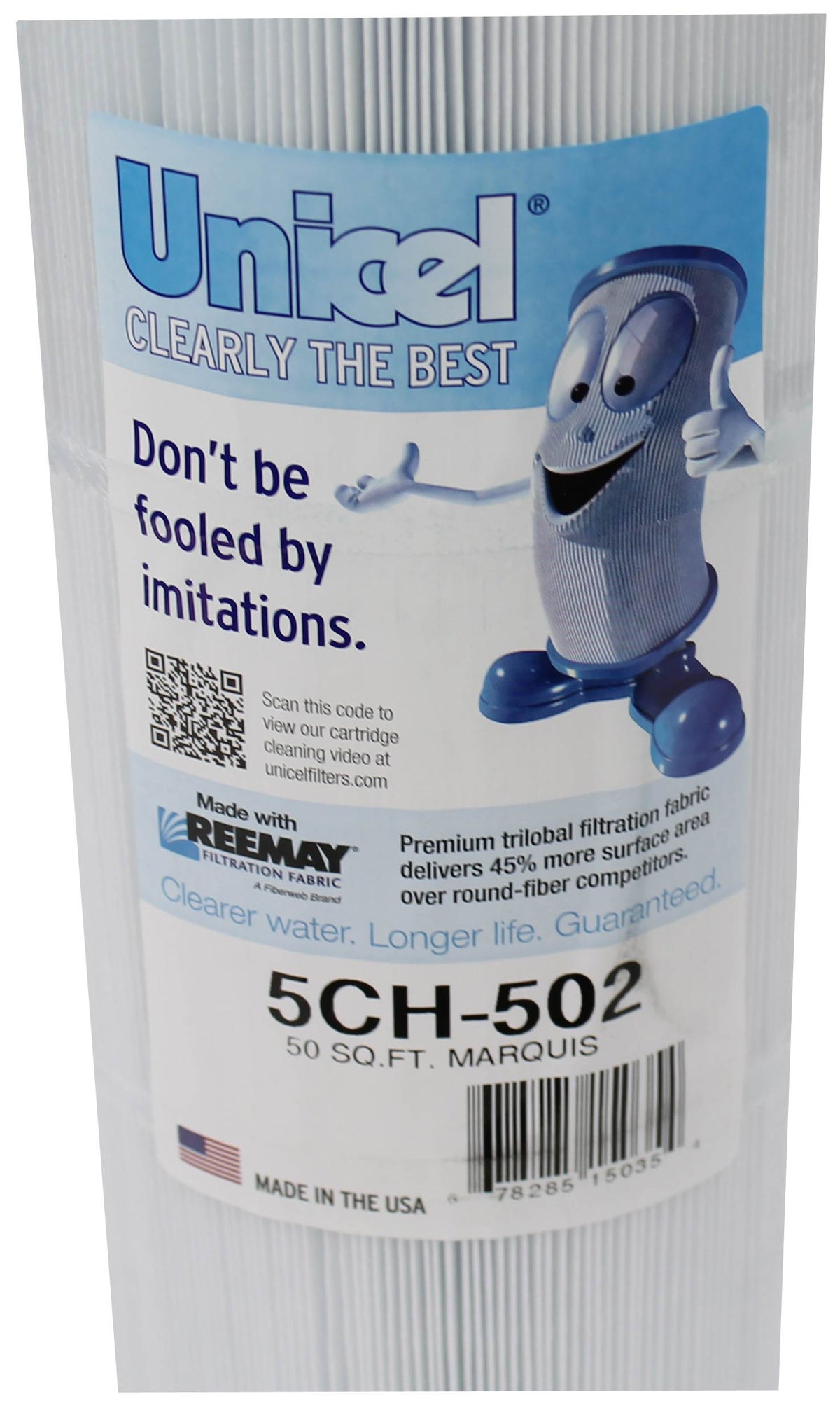 Unicel 5CH-502 Replacement 50 SqFt Filter Cartridge for Spa, 197 Pleats (4 Pack)