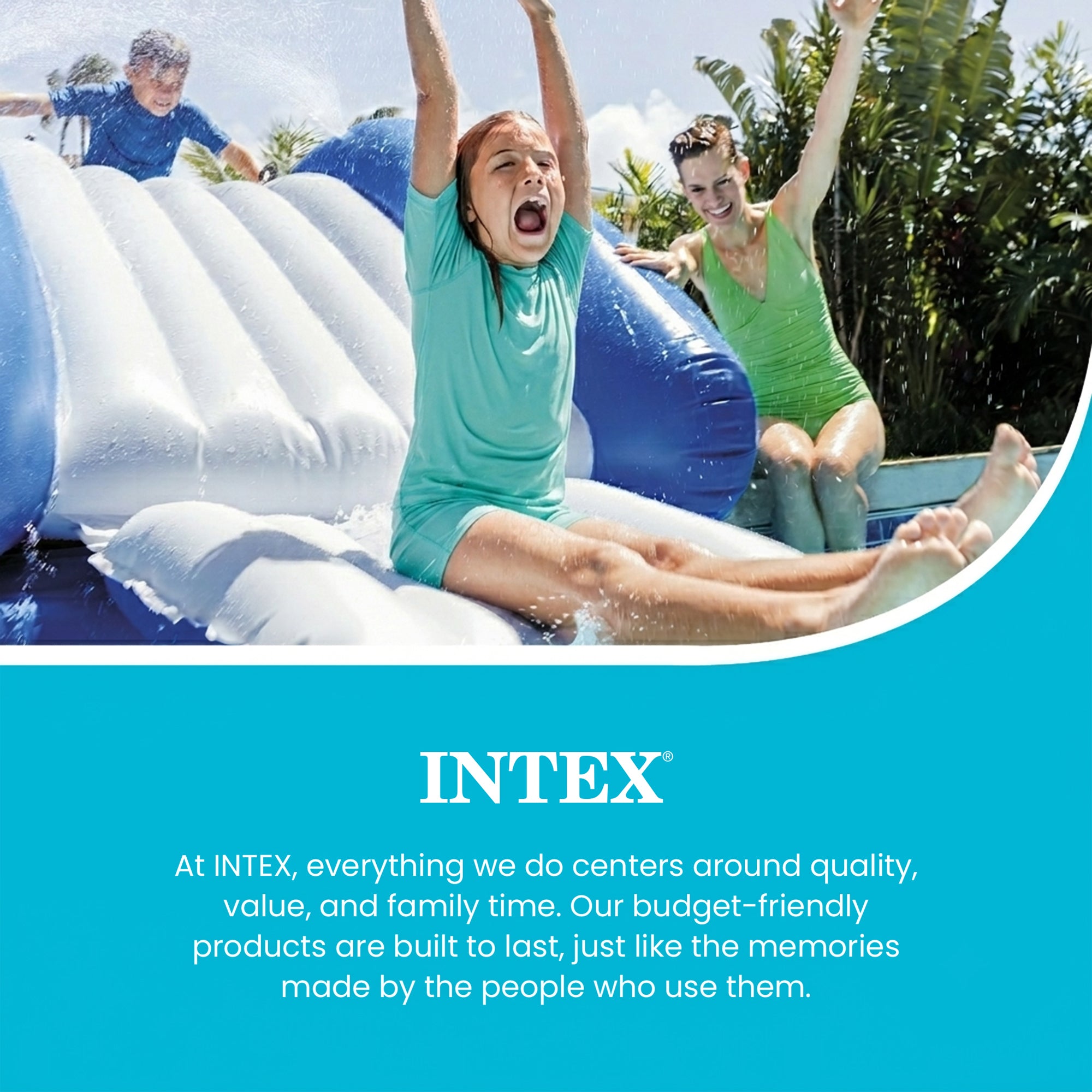 Intex 58849EP Kool Splash Inflatable Play Center Swimming Pool Water Slide, Blue