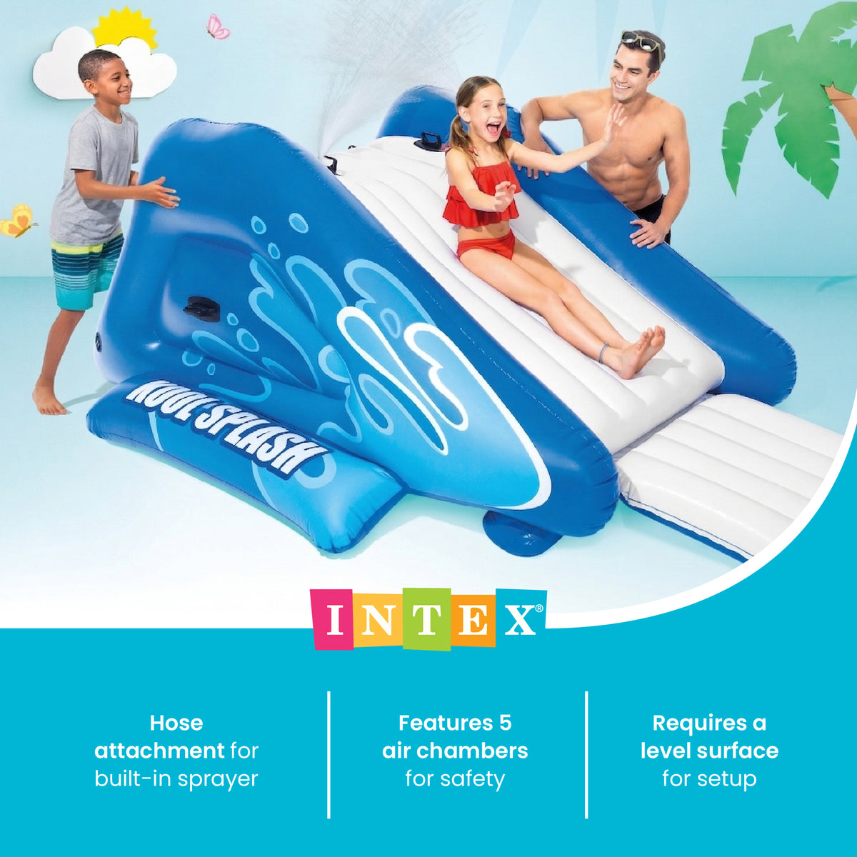 Intex Kool Splash Inflatable Swimming Pool Water Slide Accessory (Open Box)