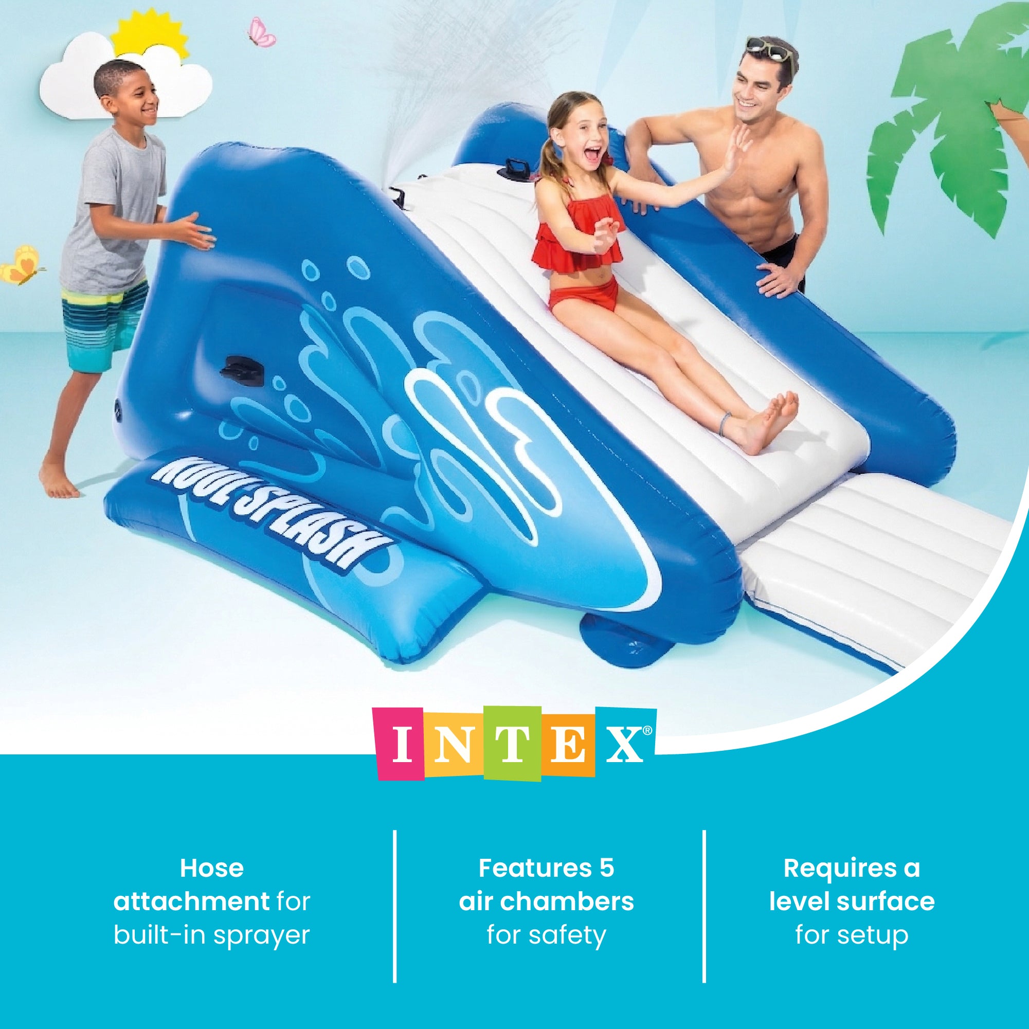 Intex Kool Splash Inflatable Swimming Pool Water Slide Accessory (Open Box)