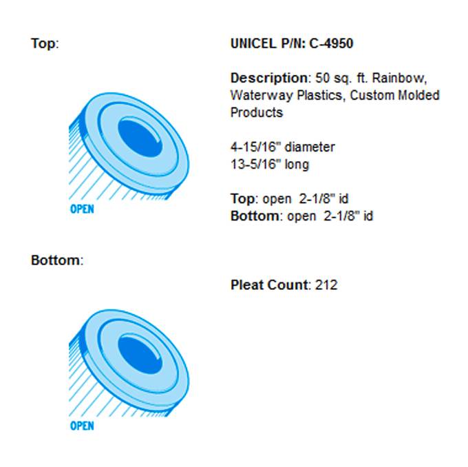 Unicel C-4950 Replacement 50 Sq Ft Pool Hot Tub Spa Filter Cartridge (10 Pack) - VMInnovations