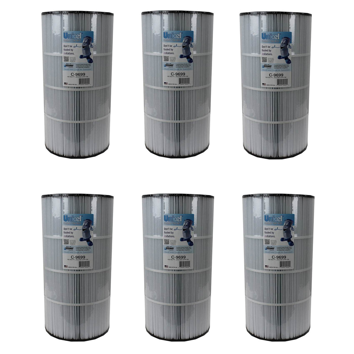 Unicel 100 Square Feet Replacement Pool Spa Filter Cartridge (6 Pack)