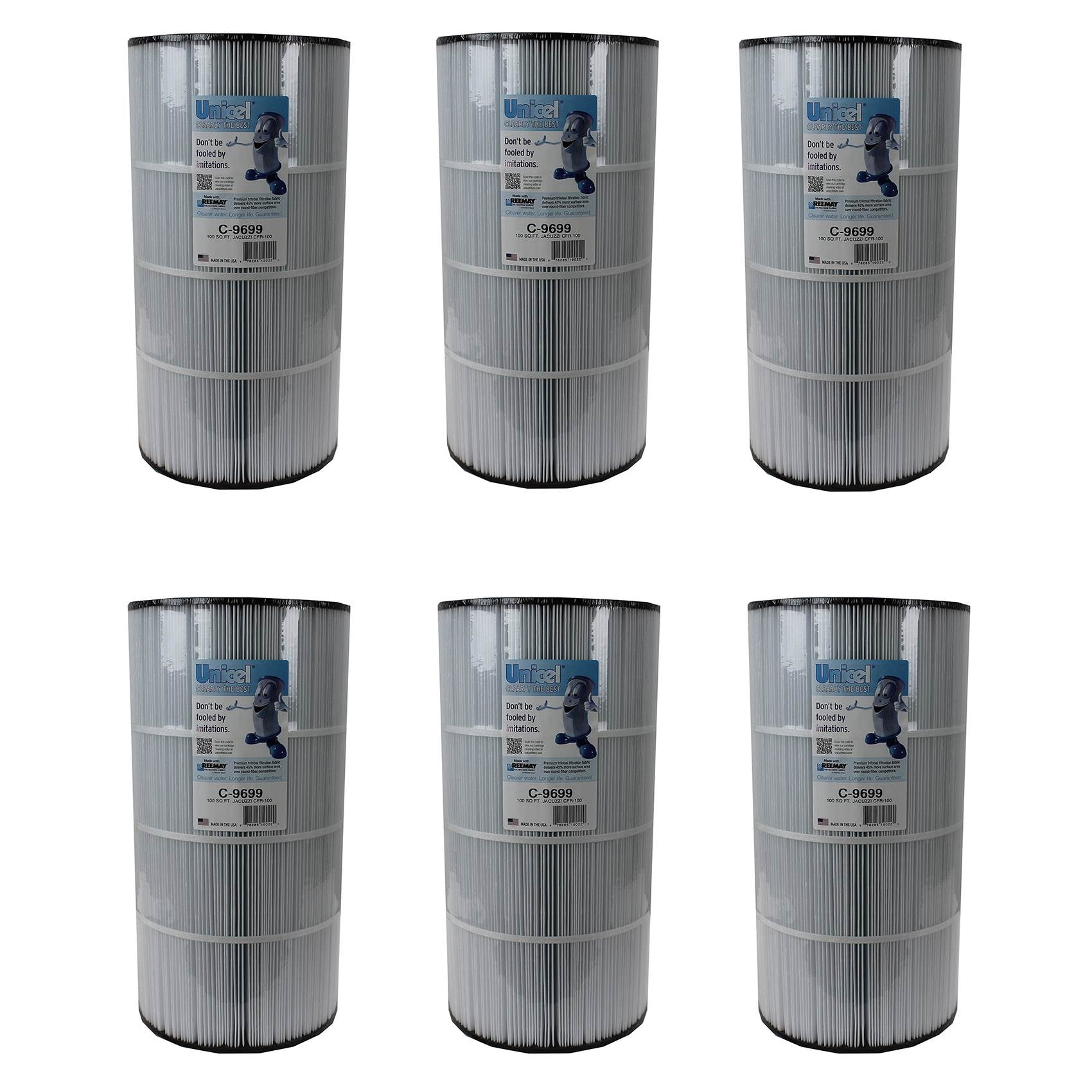Unicel 100 Square Feet Replacement Pool Spa Filter Cartridge (6 Pack) - VMInnovations