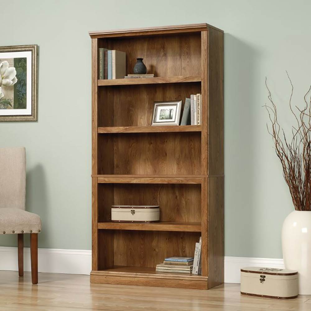 Sauder Furniture Select Collection 5 Shelf Bookcase, Chestnut 416354 (Open Box)
