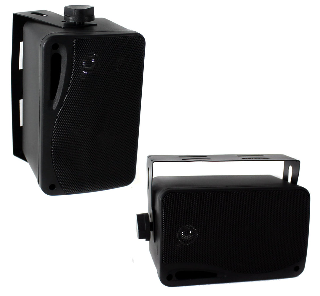 Pyle PLMR24B 3.5" 200 Watt 3-Way Weather Proof Mini Box Speakers - VMInnovations
