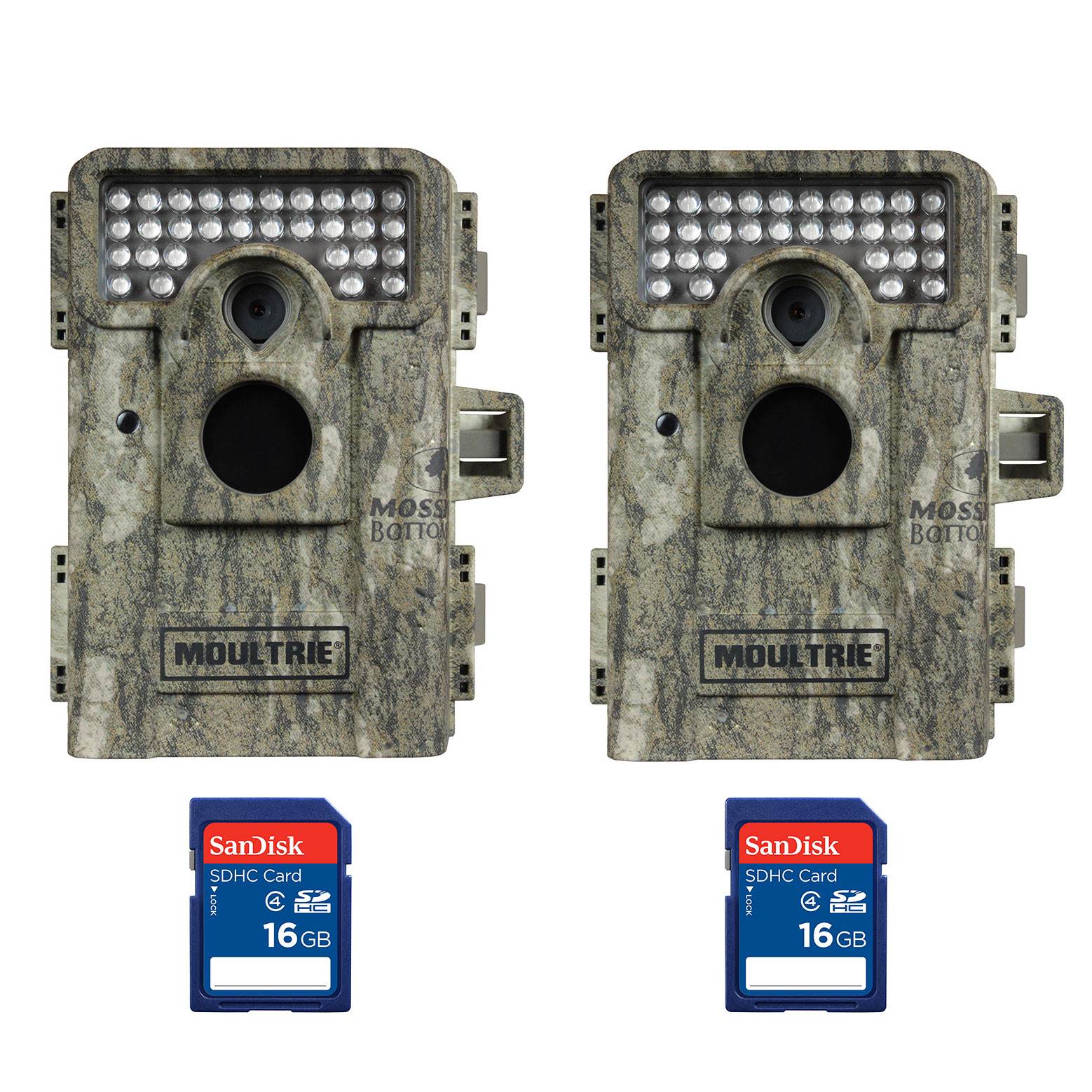 Moultrie M-880 8 MP Mini Game Camera, 2 Pack (Certified Refurbished) + SD Cards