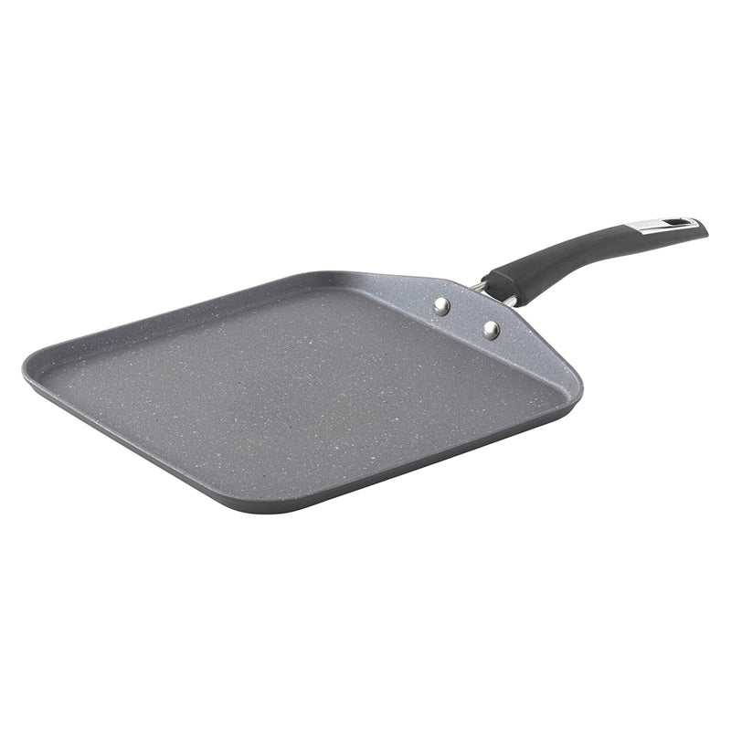 Bialetti 7555 Impact Nonstick Heavy Gauge Oven Safe 10 Inch Square Griddle, Gray