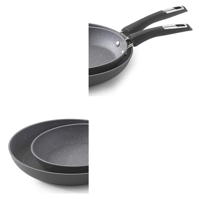 Bialetti 7556 Impact Nonstick Heavy Gauge Oven Safe 8 & 10 Inch Fry Pans, 2 Pack