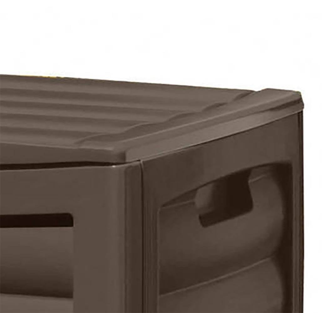 Suncast 63 Gallon Resin Outdoor Patio Deck Storage Box Mocha (Open Box)