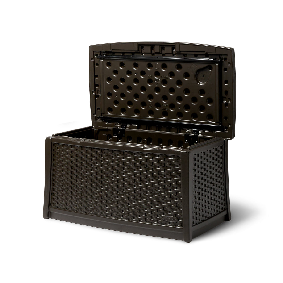 Suncast Elements Outdoor Resin Wicker Coffee Table with Storage, Java (Used)