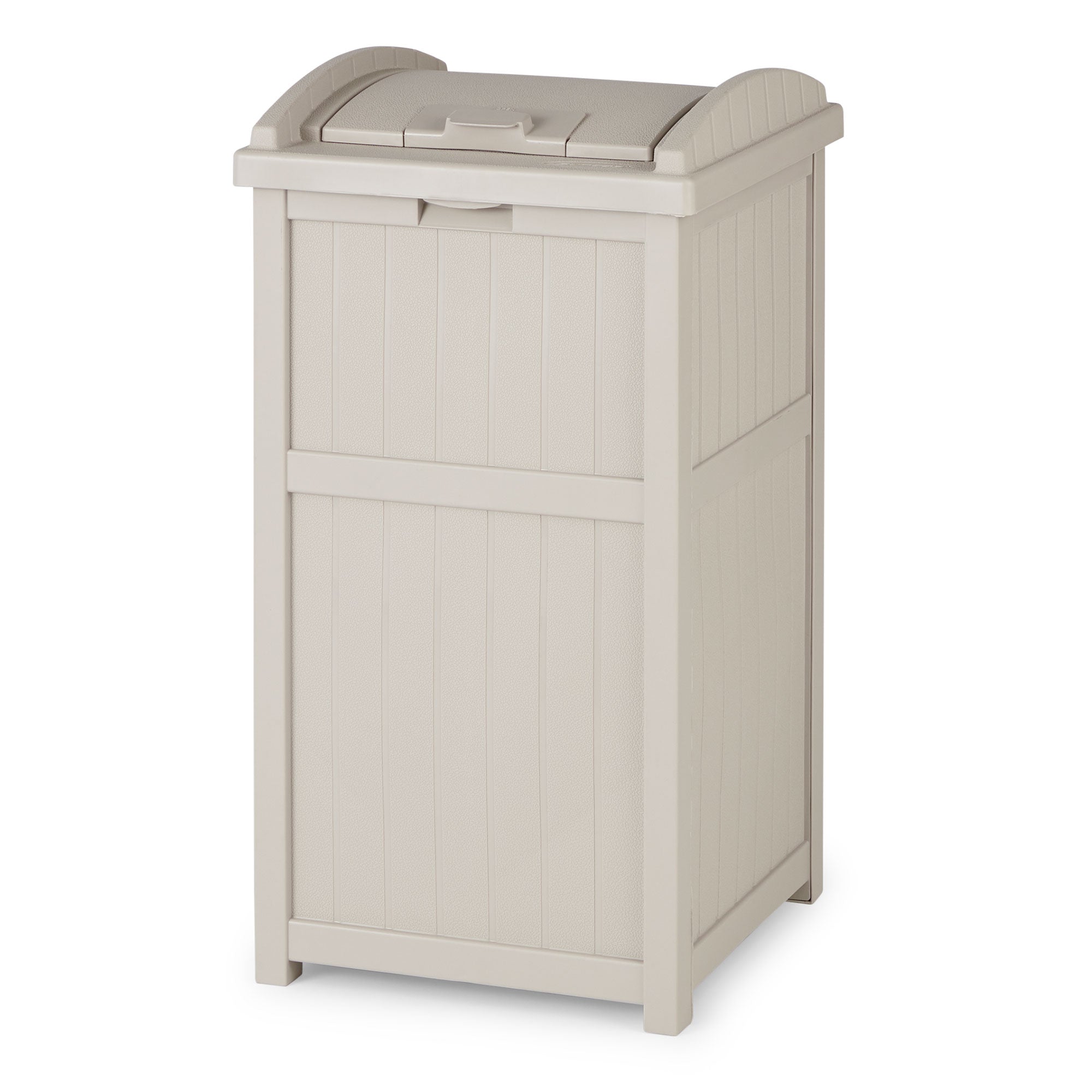 Suncast GH1732 Trash Hideaway 33 Gallon Resin Outdoor Garbage Container, Taupe (For Parts)