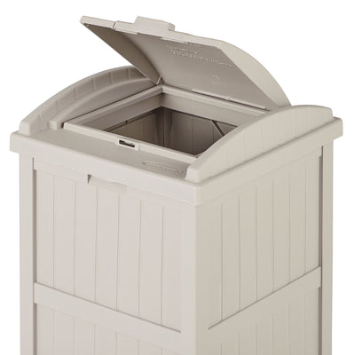Suncast GH1732 Trash Hideaway 33 Gallon Resin Outdoor Garbage Container, Taupe