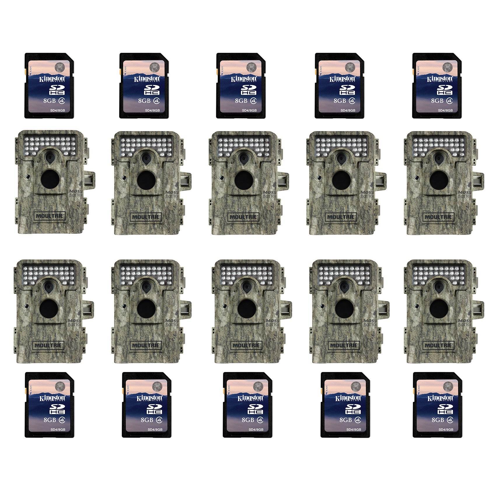 Moultrie M-880 8 MP Mini Game Camera, 10 Pack (Certified Refurbished) + SD Cards