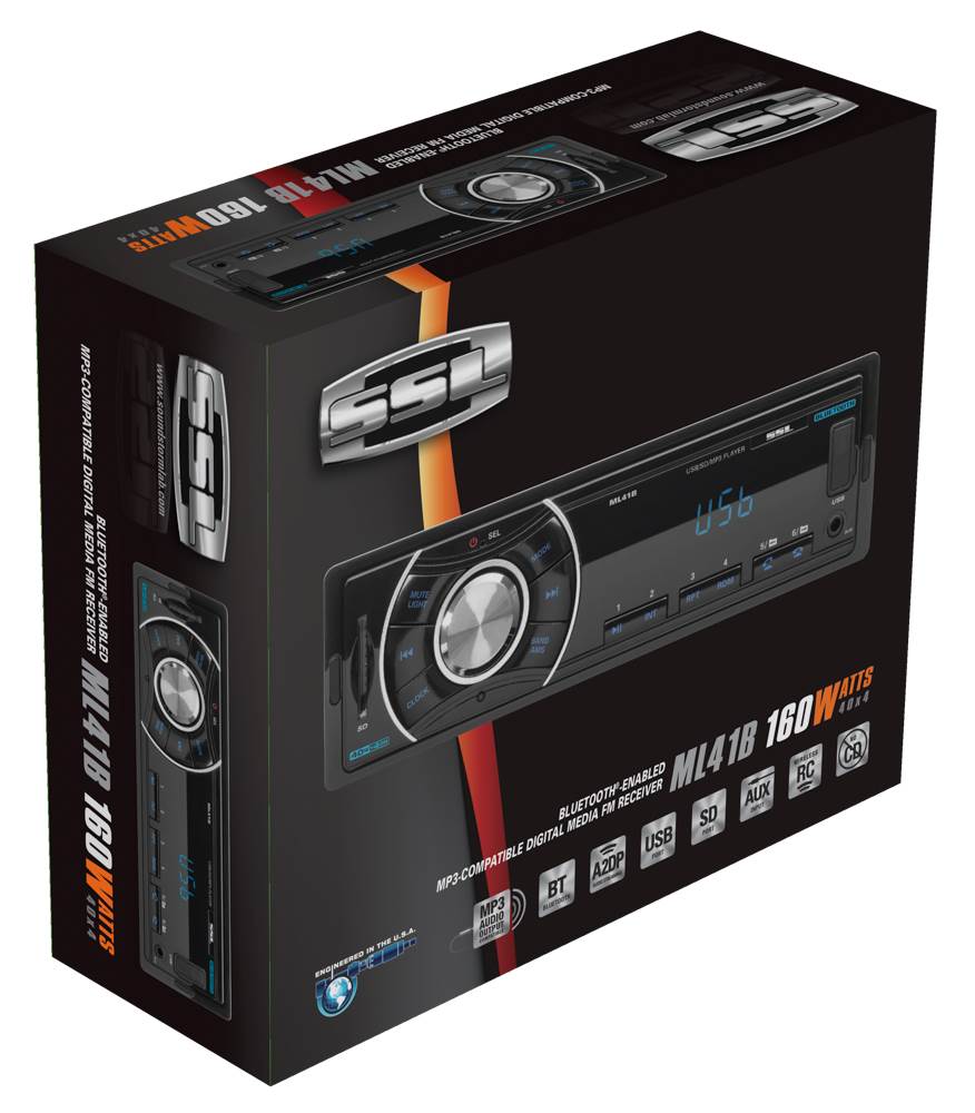 Soundstorm SSL Bluetooth Wireless Single Din Digital Media Car Receiver | ML41B