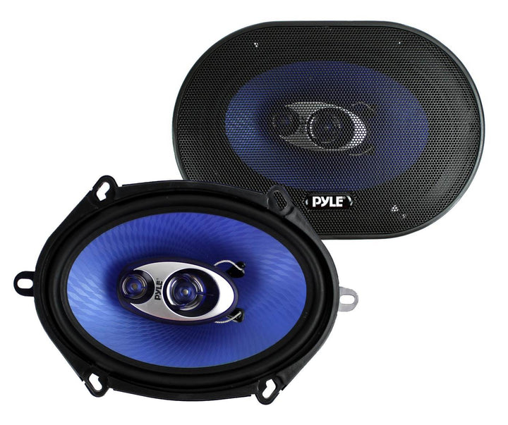 Pyle PL573BL 5x7" 300 Watts 3-Way Car Coaxial Speakers Stereo Blue, Pair - VMInnovations