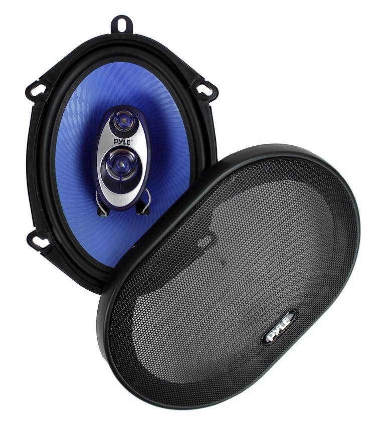 Pyle PL573BL 5x7" 300 Watts 3-Way Car Coaxial Speakers Stereo Blue, Pair - VMInnovations