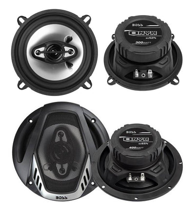 2) Boss NX524 5.25" 300W + 2) NX654 6.5" 400W 4-Way Car Audio Coaxial Speakers - VMInnovations