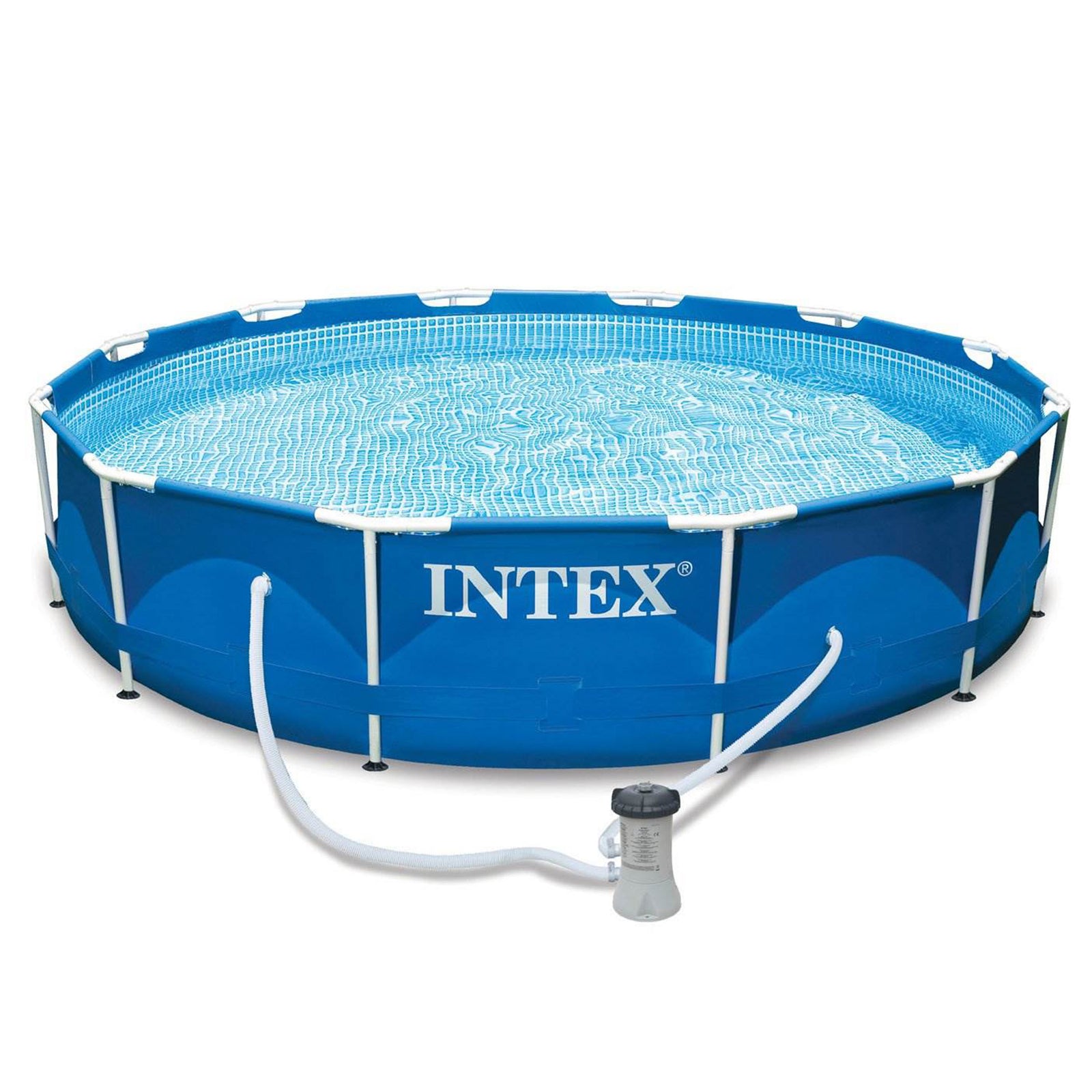 Intex 12ft x 30in Metal Frame Set Above Ground Swimming Pool with Filter - VMInnovations