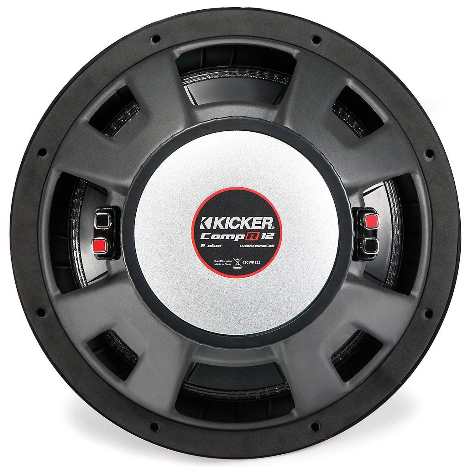 Kicker 43CWR122 CompR 12" 1000 Watt 2 Ohm Dual Voice Coils Car Audio Subwoofer
