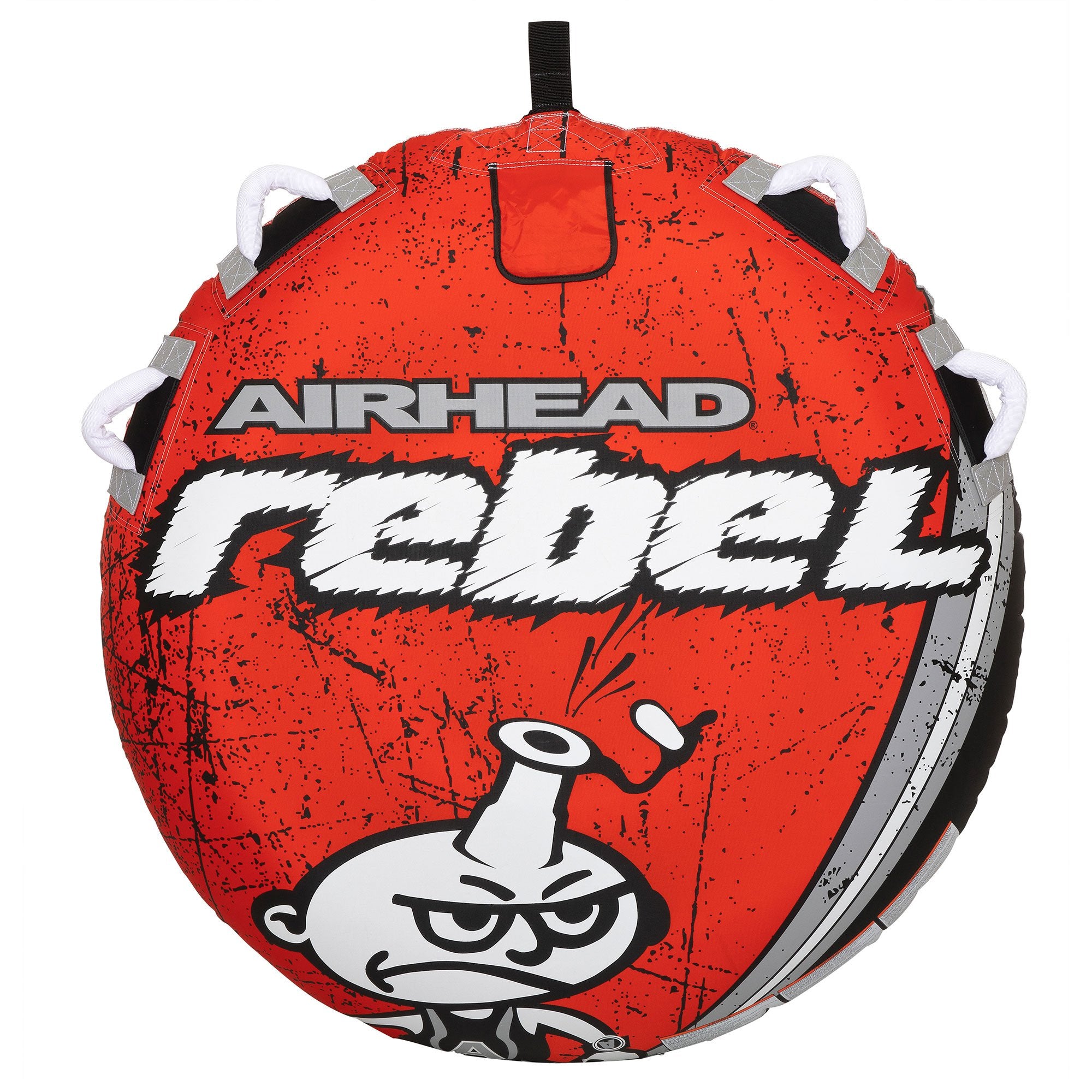 Durable Red Towable Tube Kit & Pump Bundled w/ AIRHEAD Rebel Tube Rope Pump Kit