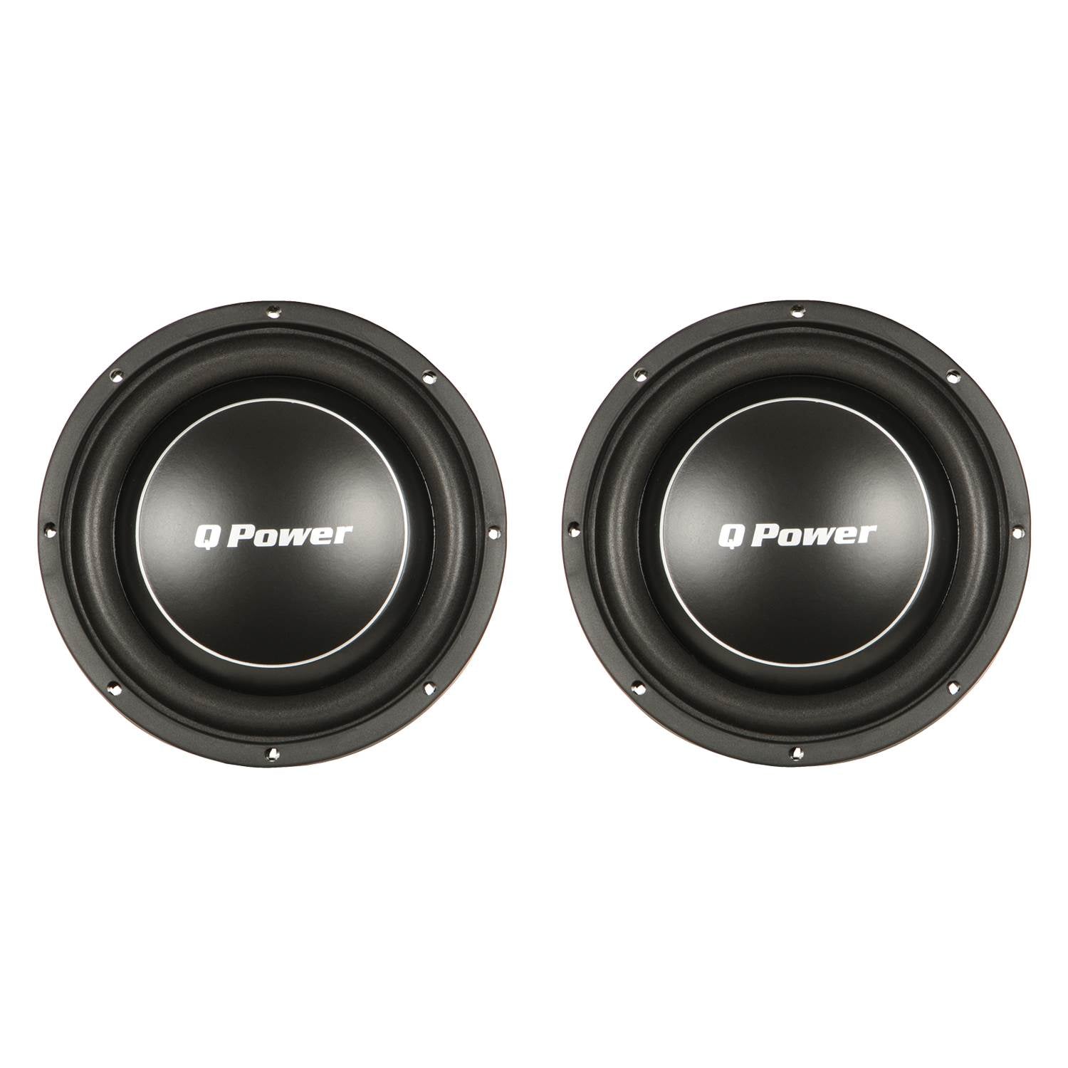 Q Power Deluxe 12" Shallow Mount 1200W Flat Car Subwoofer, 2 Pack | QPF12-FLAT