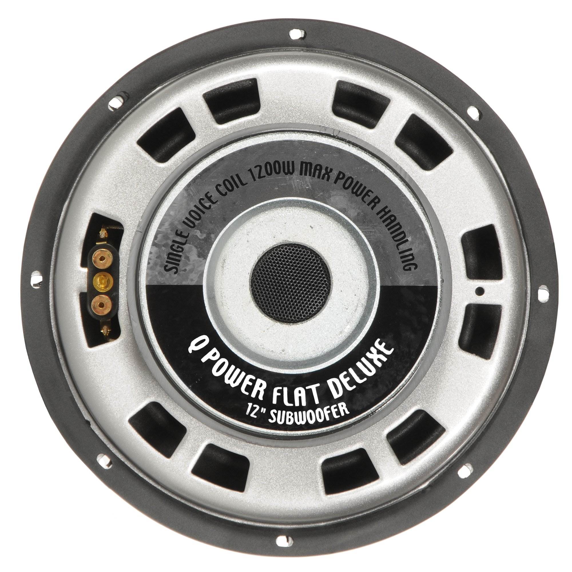 Q Power Deluxe 12" Shallow Mount 1200W Flat Car Subwoofer, 2 Pack | QPF12-FLAT
