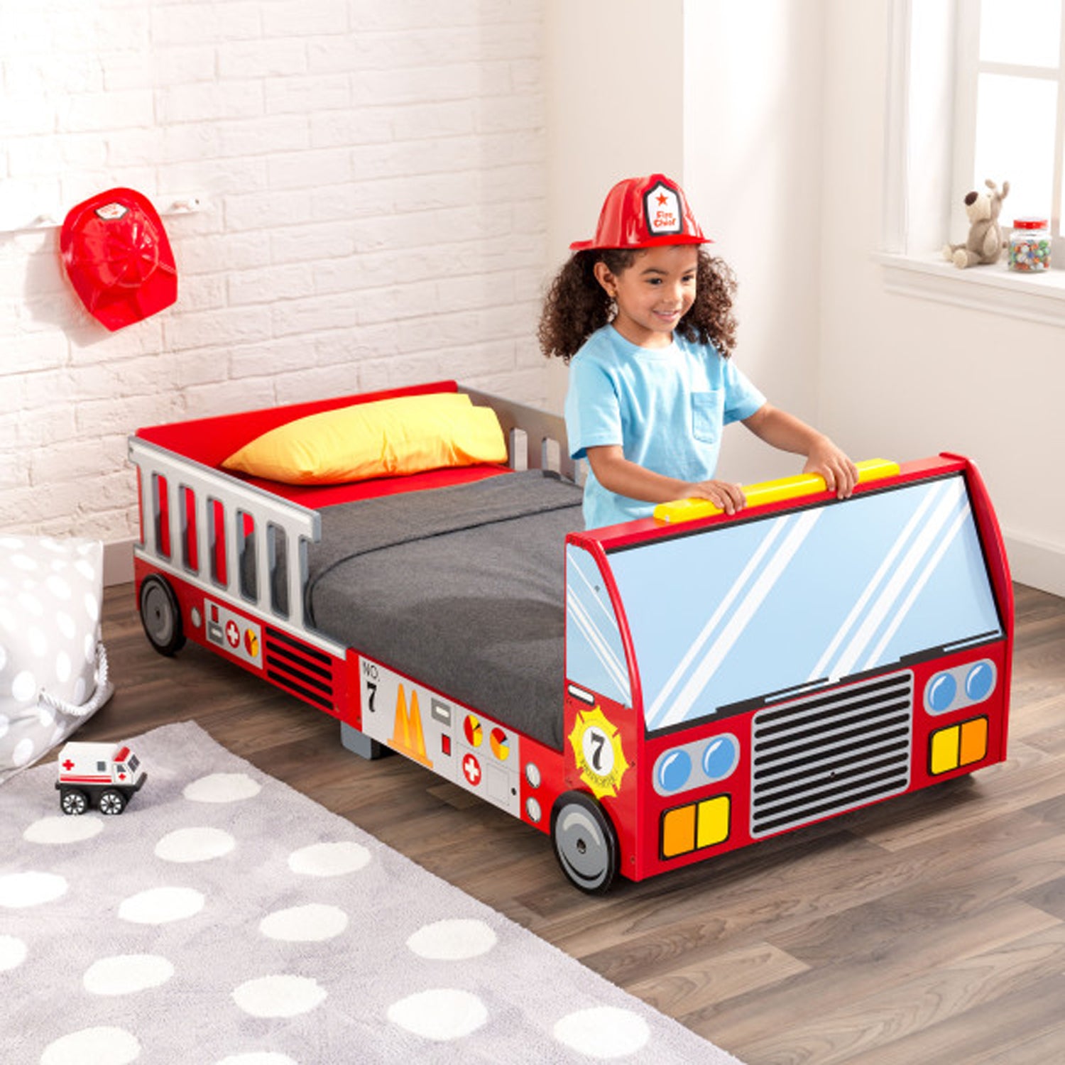 KidKraft Fire Truck Kids & Toddler Cot/Bed