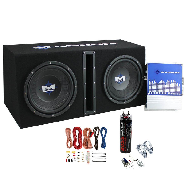 MTX Magnum MB210SP 10" 1200W Subwoofer System w/ Wiring Kit + Digital Capacitor - VMInnovations