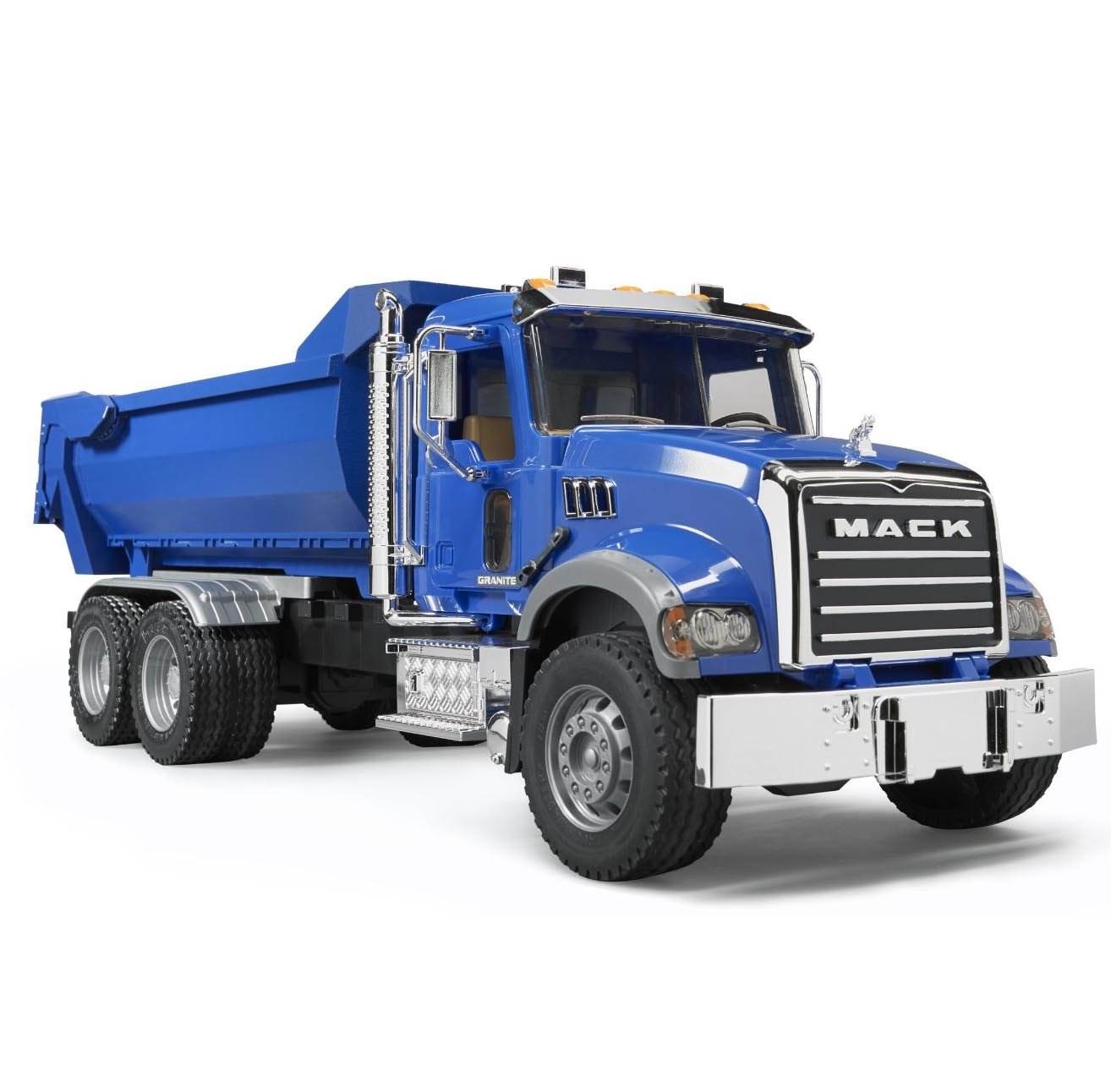 Bruder Toys Kids 1:16 Model Mack Granite Half-pipe Dump Truck, Blue (Open Box)