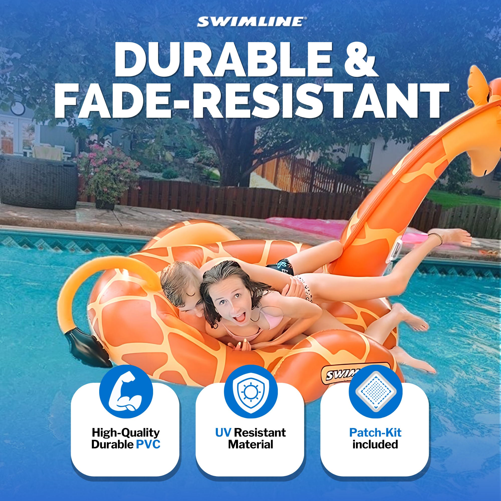 Swimline April The Giraffe Inflatable Ride-On Swimming Pool Float (Open Box)
