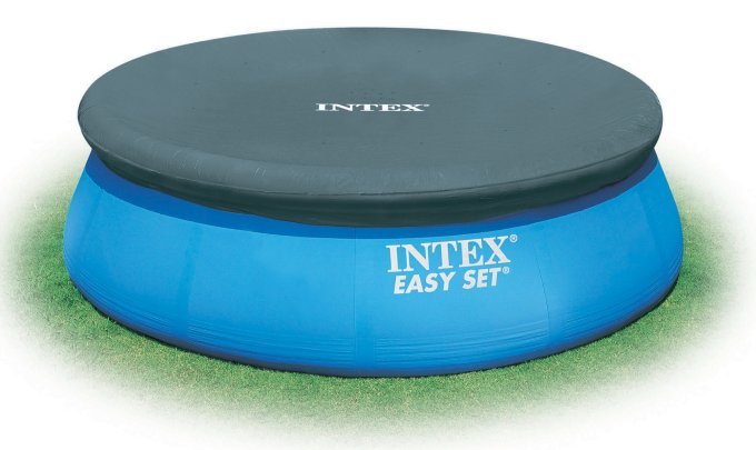 Intex Family Pool Lounge with Built In Bench (2 Pack) and 8’ Pool Cover (2 Pack)