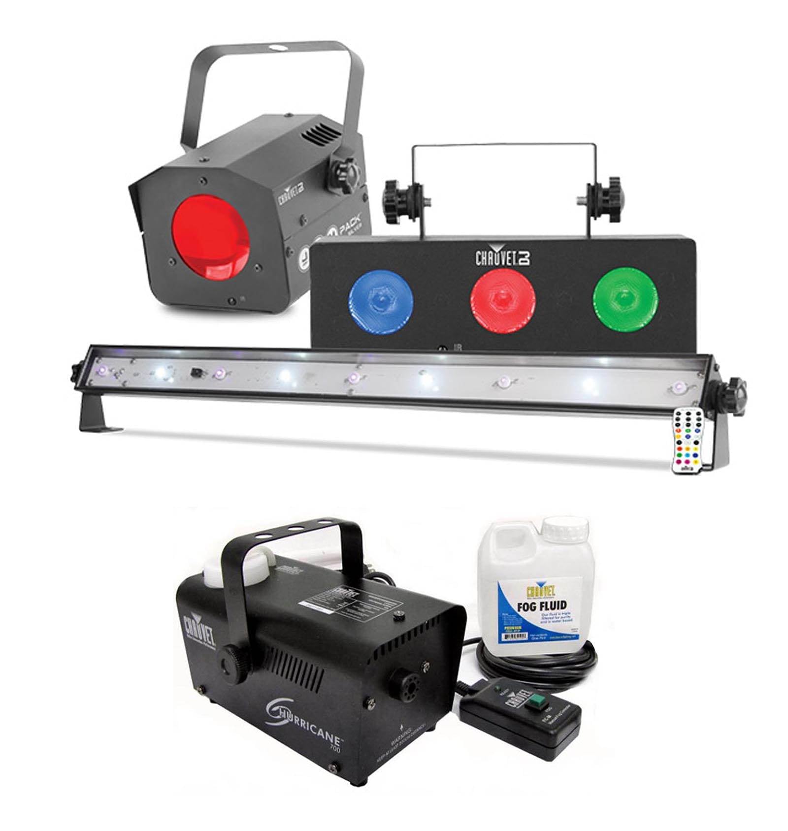 Chauvet DJ JAM Pack Silver Light Effects Package + Hurricane H700 Fog Machine