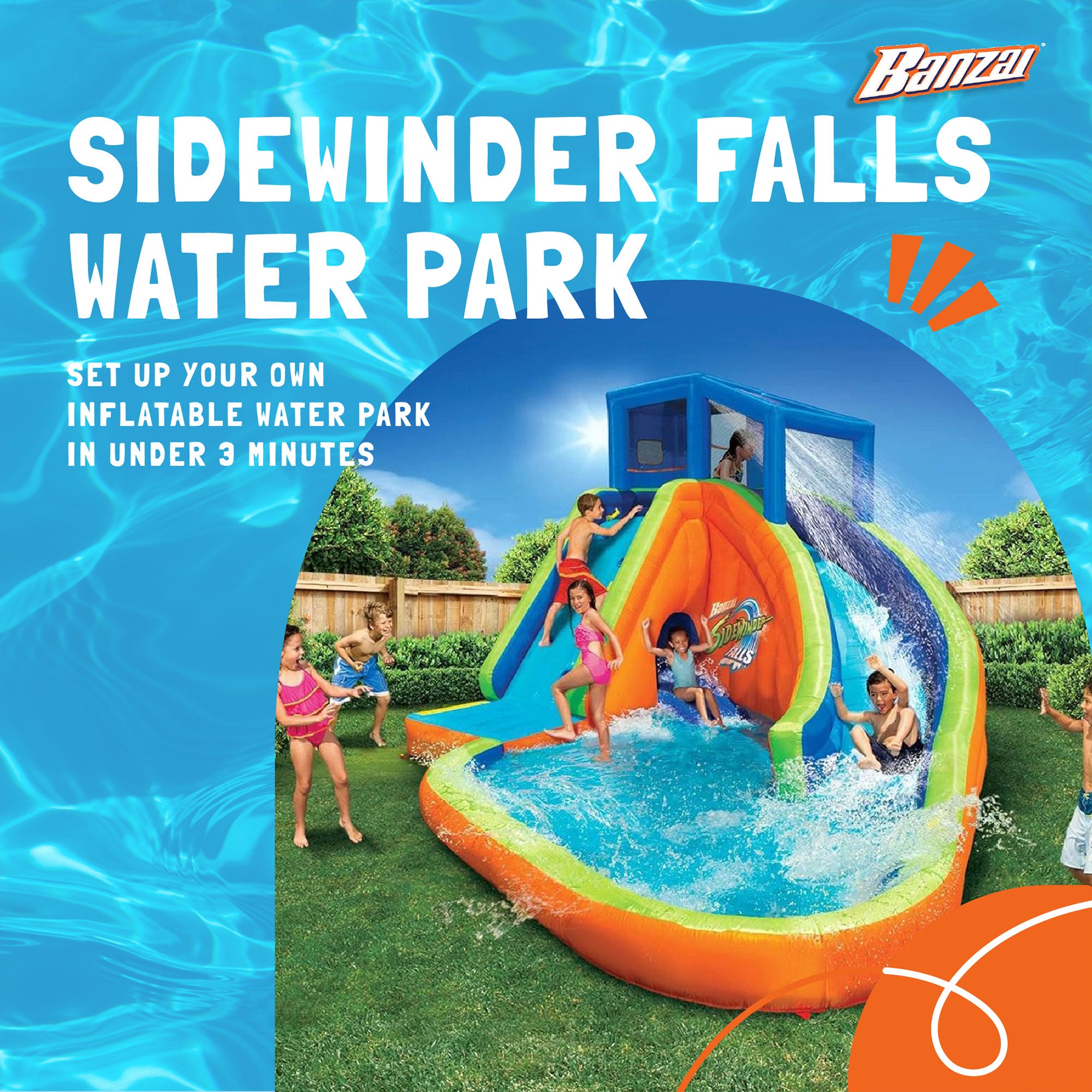 Banzai Falls Inflatable Water Park Play Pool with Slides and Blower (For Parts) - VMInnovations