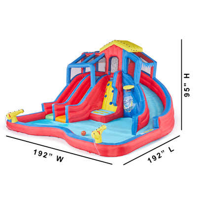 Banzai Hydro Blast Inflatable Water Park with Slides and Water Cannons(Open Box)
