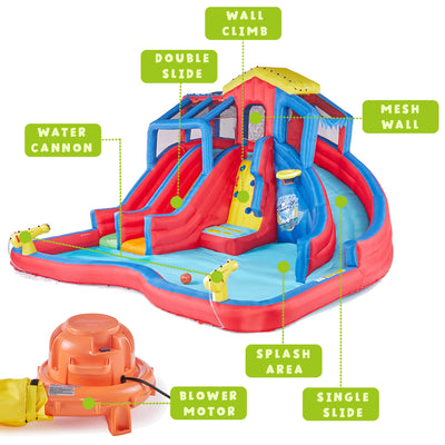 Banzai Hydro Blast Inflatable Water Park with Slides and Water Cannons(Open Box)