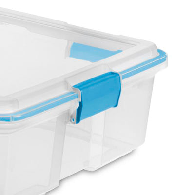 Sterilite 37 Qt Clear Plastic Home Storage Tote Bin with Secure Lids, (4 Pack)