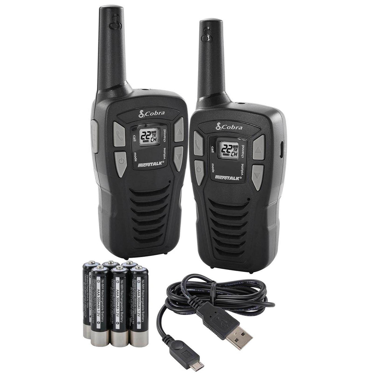 Cobra CXT145 MicroTalk 16 Mile Range 22 Channel 2 Way Radios, Pair (For Parts)