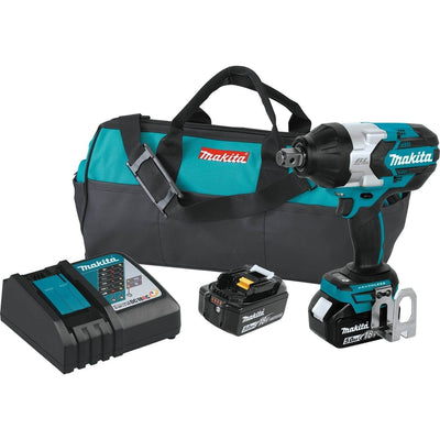 Makita XWT07T 18 Volt 5.0Ah LXT Lithium Ion Brushless Cordless Impact Wrench Kit
