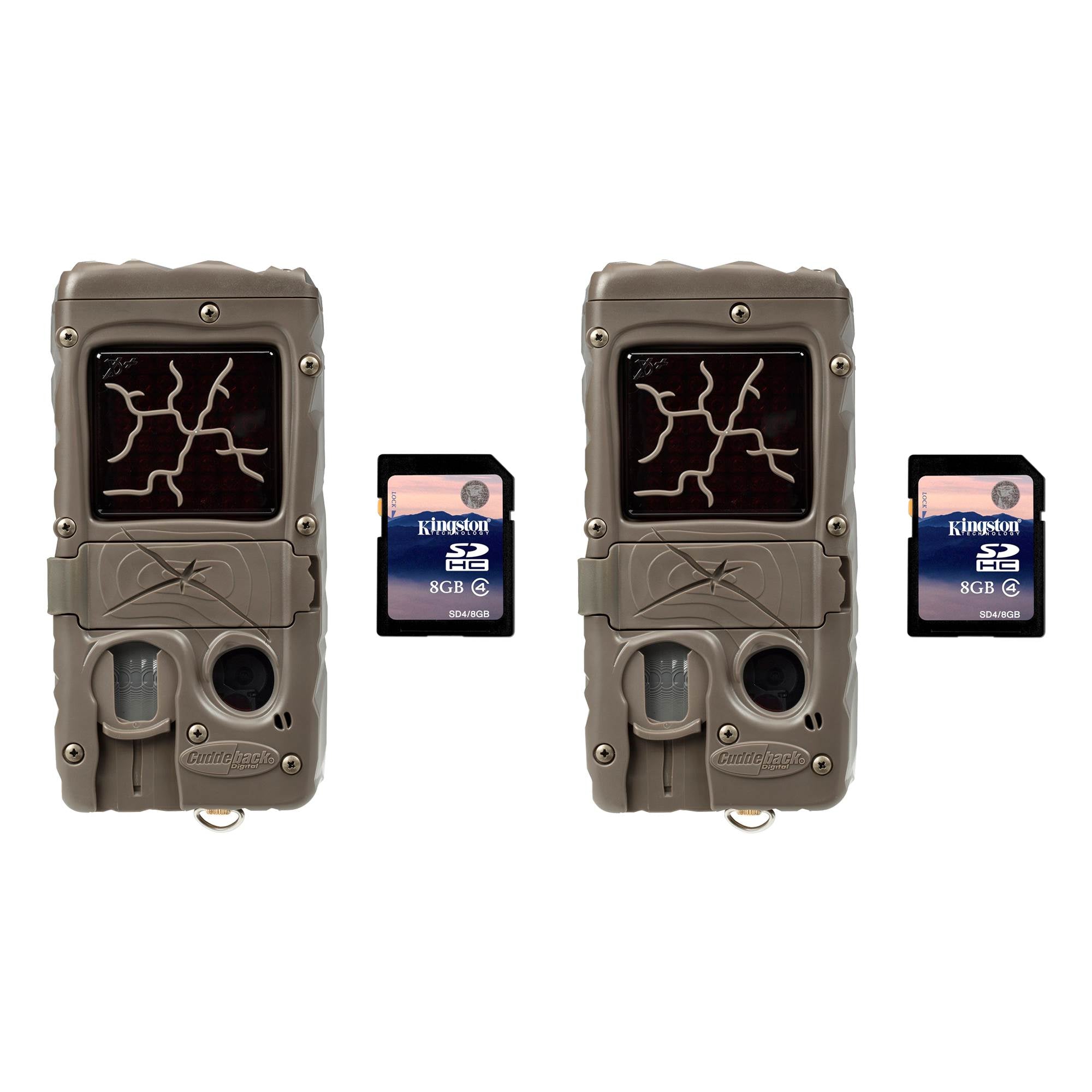 Cuddeback Dual Flash 20MP Invisible Infrared Game Camera, 2 Pack + 8GB SD Cards