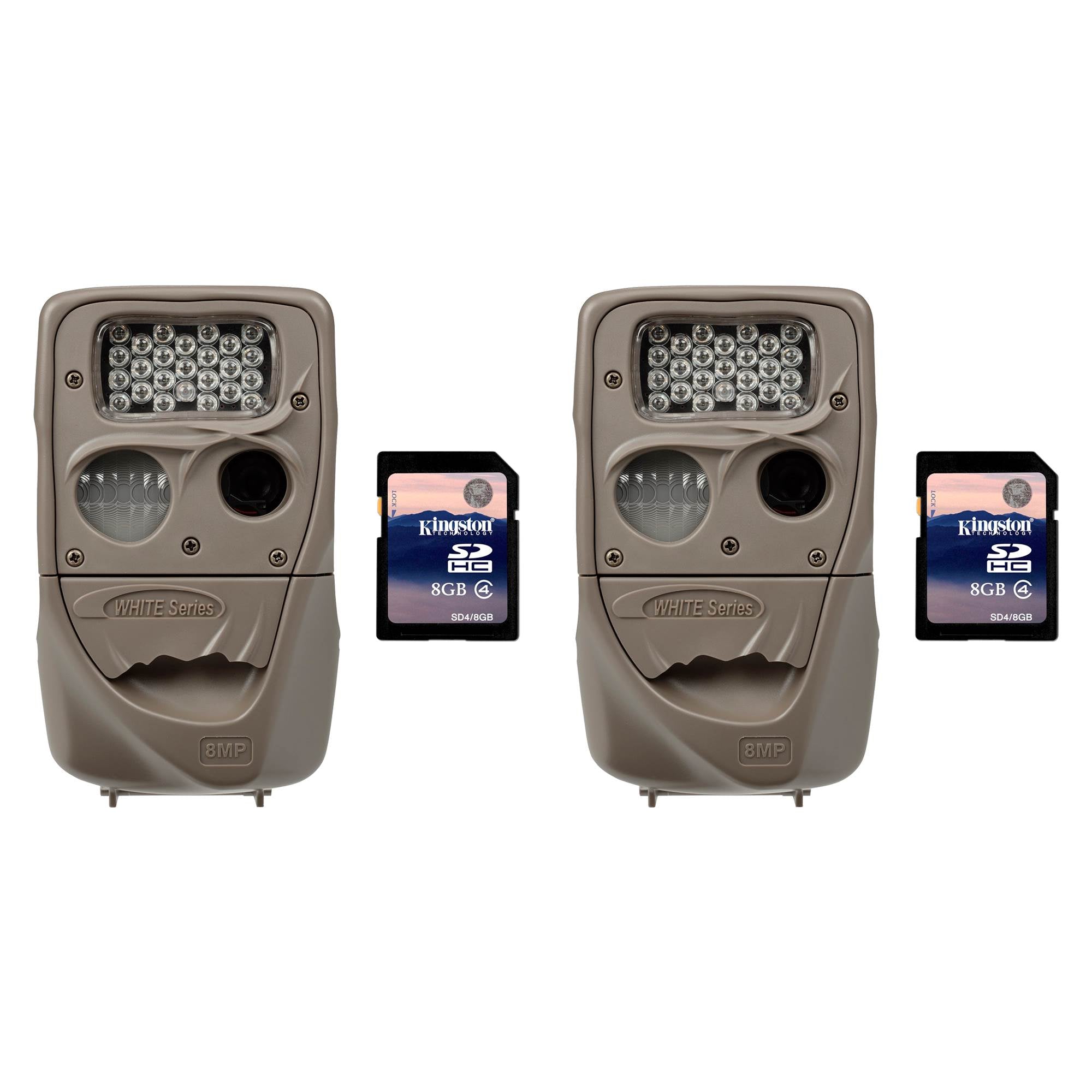 Cuddeback Moonlight 8MP Low Glo 75ft. Game Trail Camera, 2 Pack + 8GB SD Cards