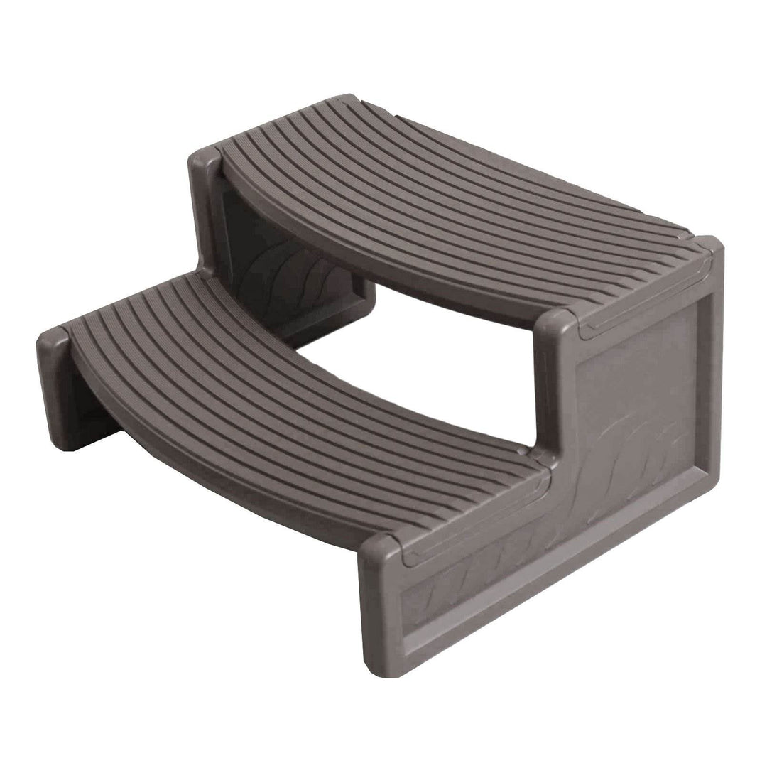 Confer Plastics Handi-Step Spa Hot Tub Stairs for Straight/Curved Spas,Deep Grey - VMInnovations