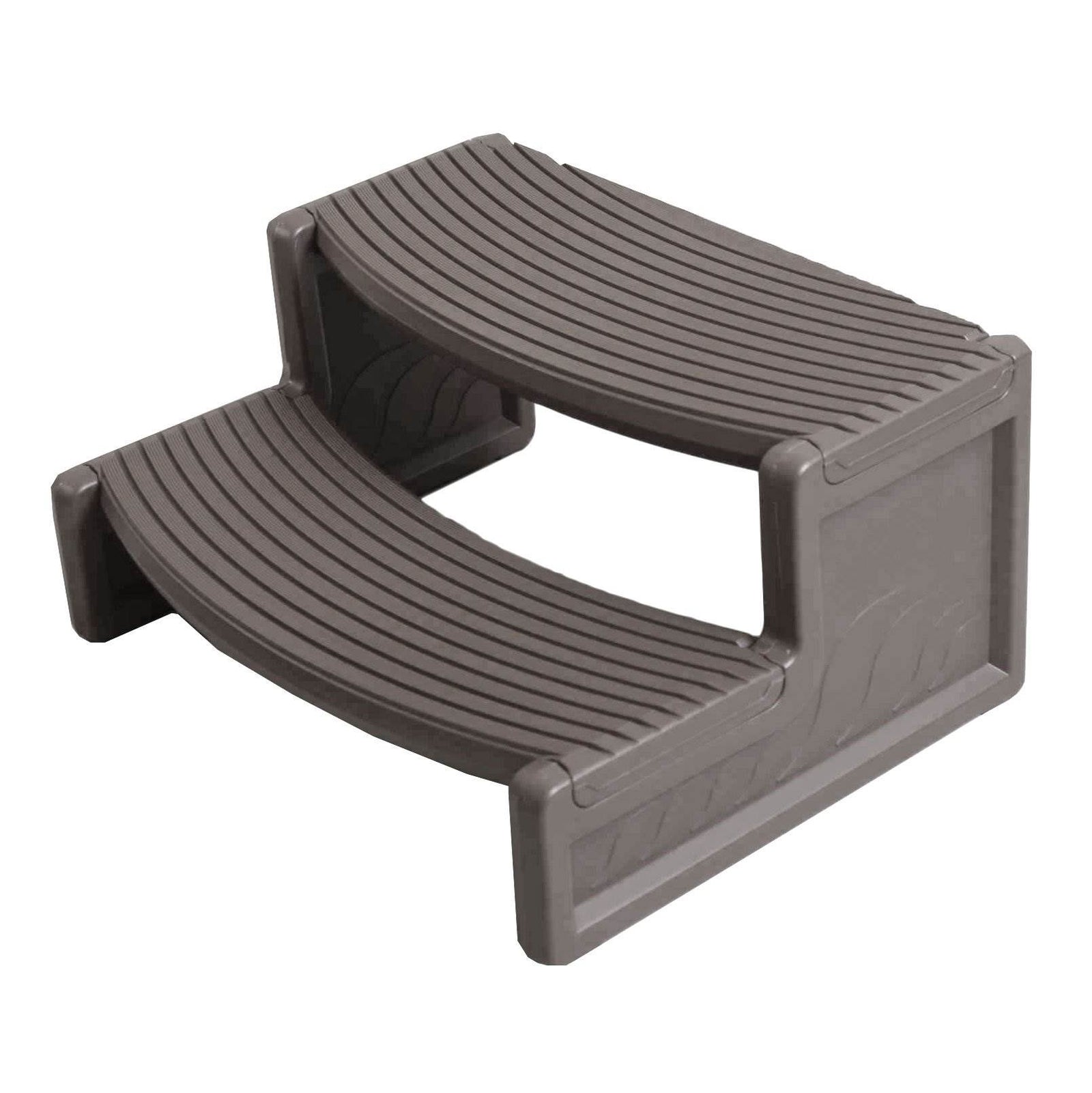 Confer Plastics Handi-Step Spa Hot Tub Stairs for Straight/Curved Spas,Deep Grey - VMInnovations