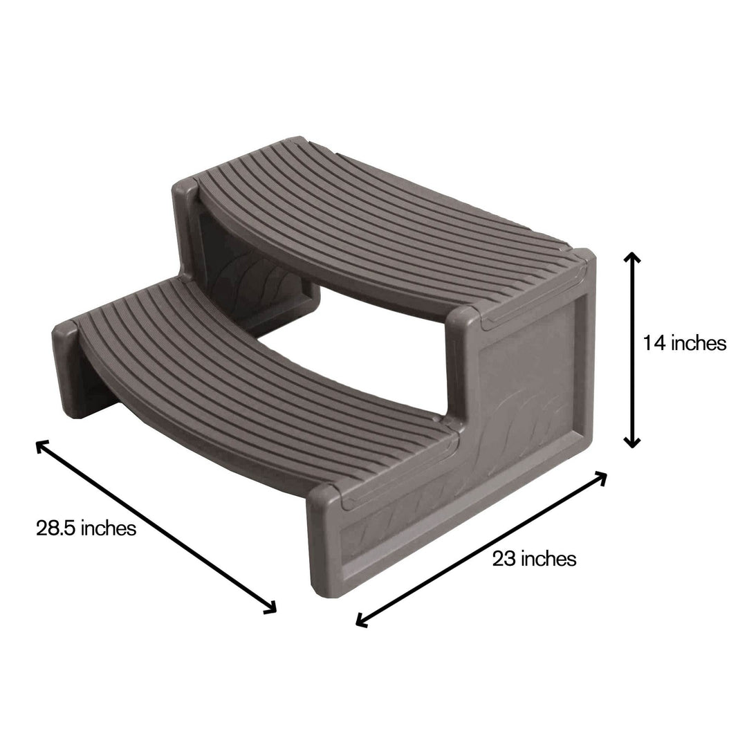 Confer Plastics Handi-Step Spa Hot Tub Stairs for Straight/Curved Spas,Deep Grey - VMInnovations