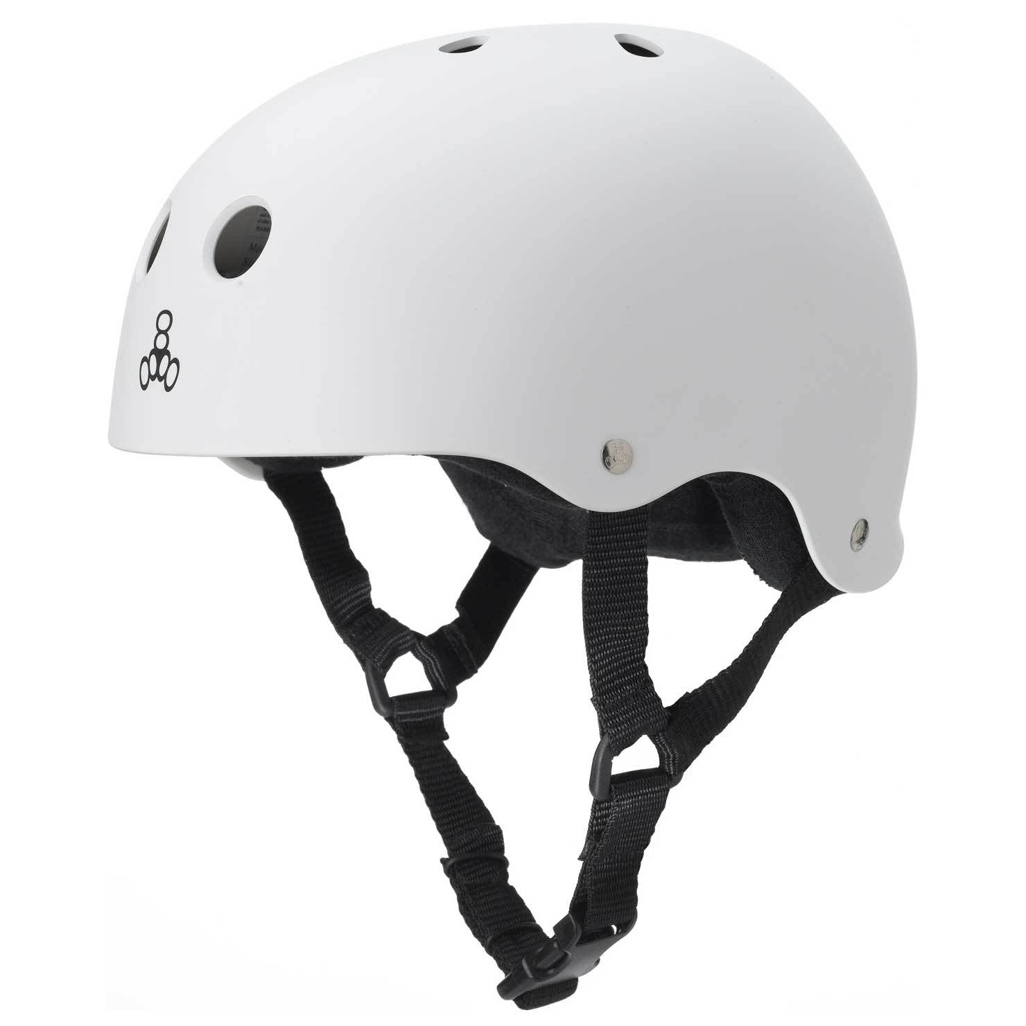 Triple 8 Skater Hardened Skate Helmet White Rubber - Medium (Open Box)