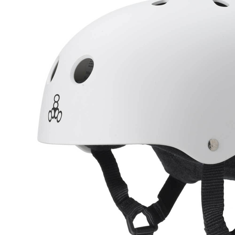 Triple 8 Skater Hardened Skate Helmet White Rubber - Medium (Open Box)