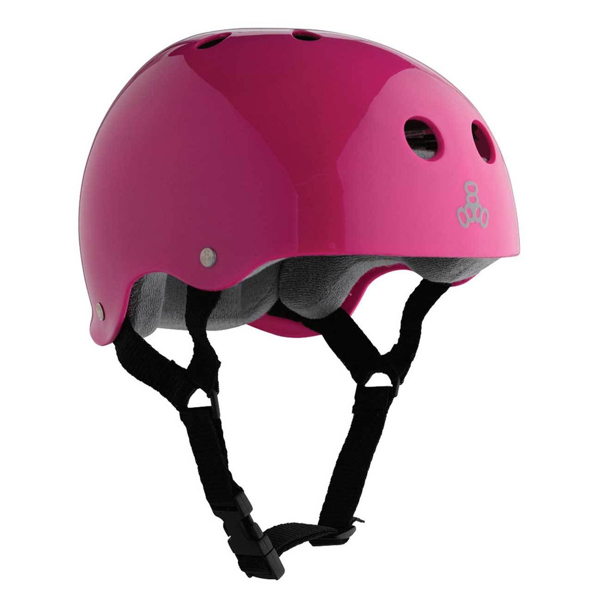 Triple 8 Size Small Skate Helmet with Sweatsaver Liner, Pink Gloss (Open Box)