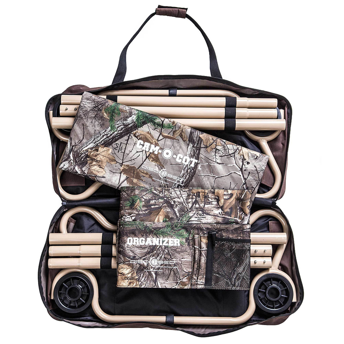 Disc-O-Bed Large Cam-O-Bunk Benchable Realtree Double Cot with Organizers (Used)