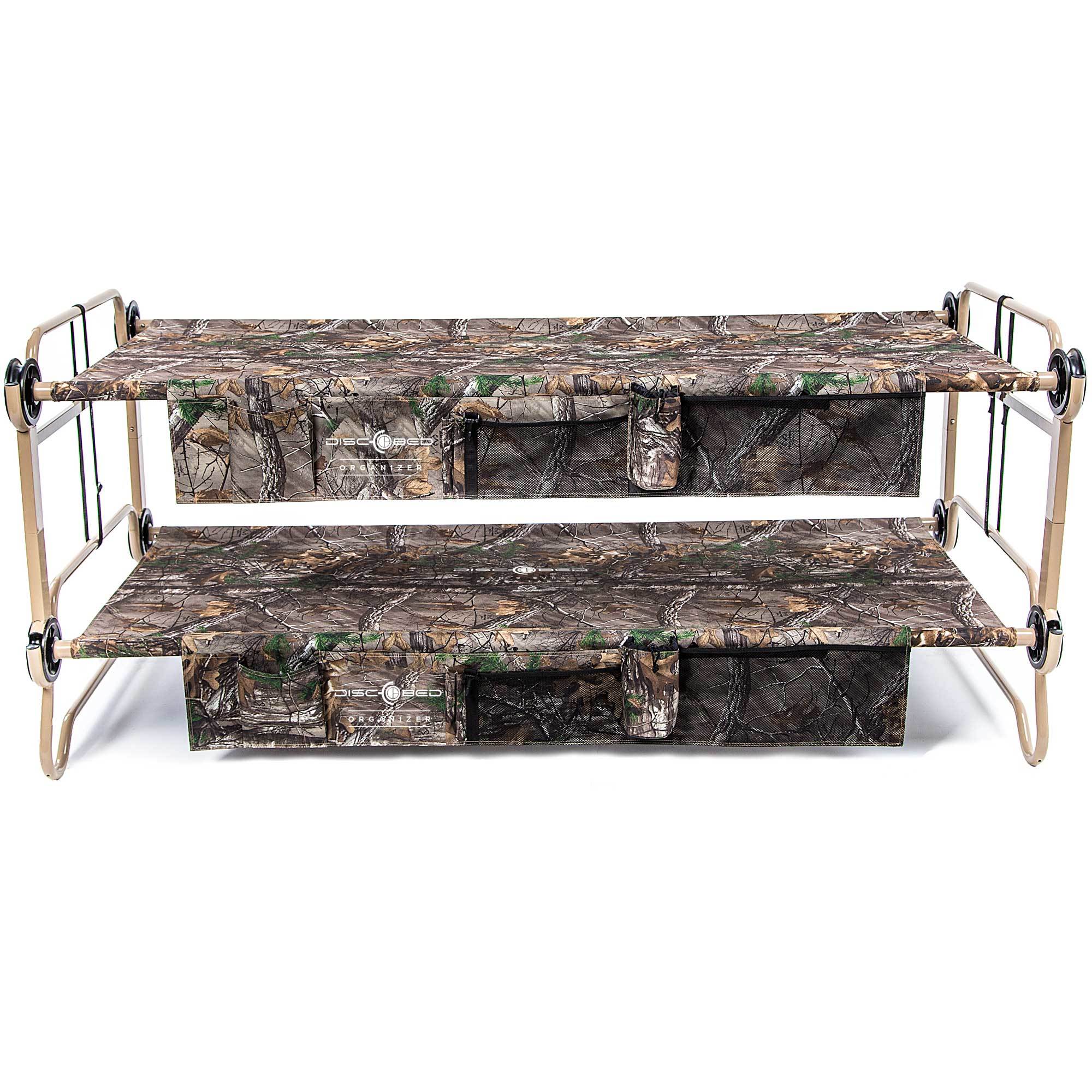 Disc-O-Bed X-Large Cam-O-Bunk Benchable Bunked Real Tree Double Cot w/ Organizers