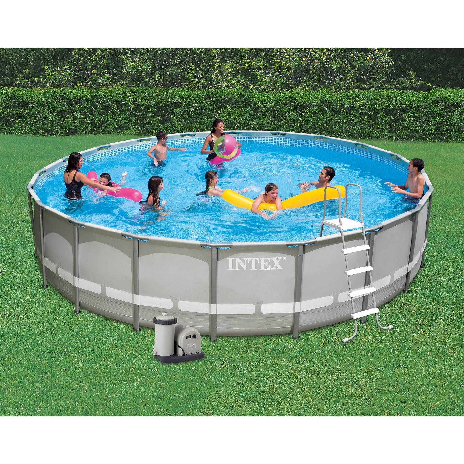 Intex 24' x 52" Ultra Frame Steel Above Ground Swimming Pool Set | Open Box