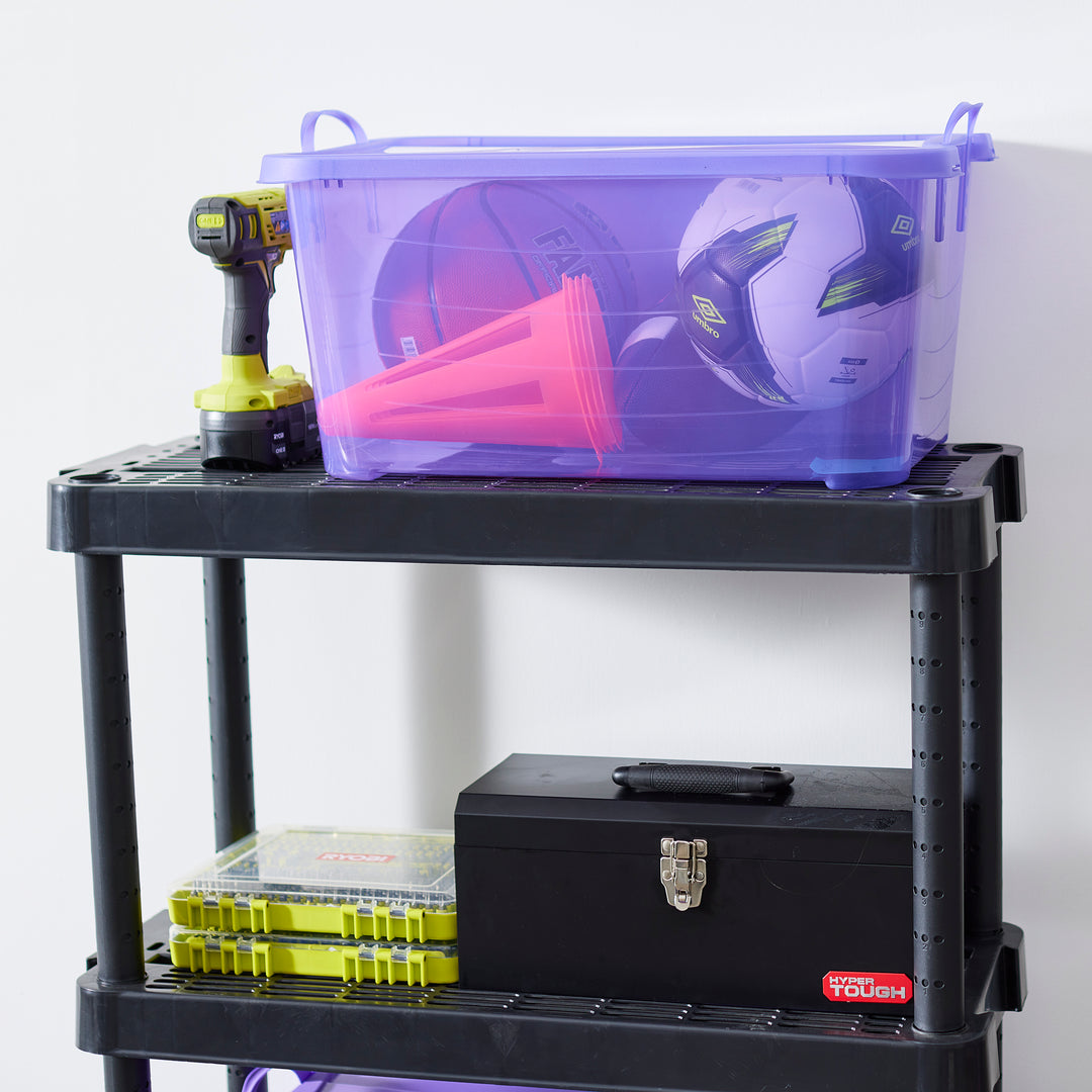 Life Story Purple Stackable Closet Storage Box Container, 55 Quart (24 Pack) - VMInnovations